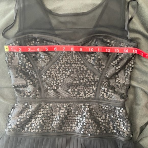 BCBGMaxAzria Black Dress with sequins and pleats - Picture 4 of 6